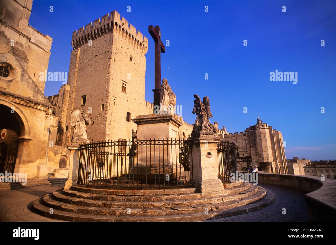 Papstpalast Avignon, Provence Frankreich Stockfoto