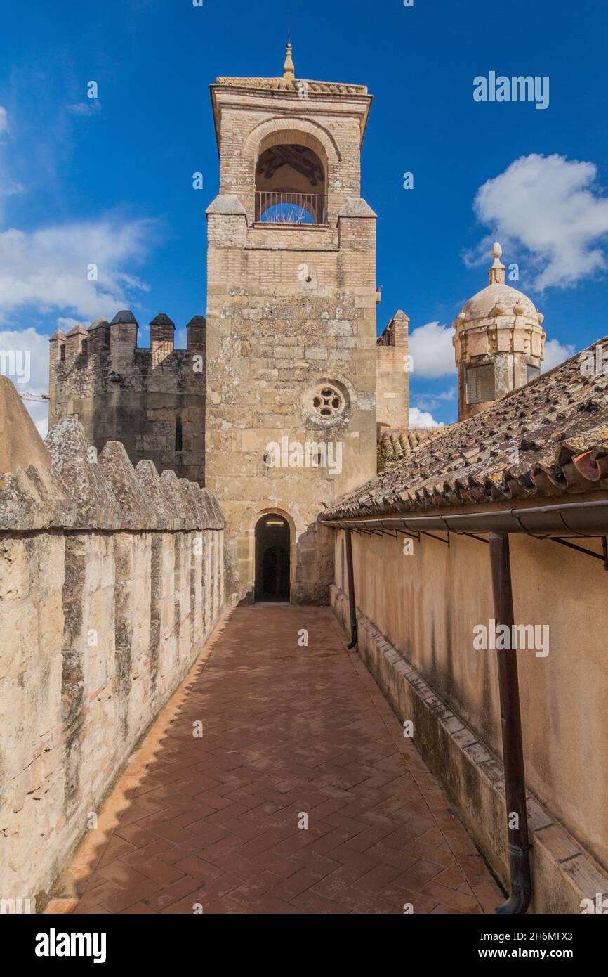 Gebäude von Alcazar de los Reyes Cristianos in Cordoba, Spanien Stockfoto