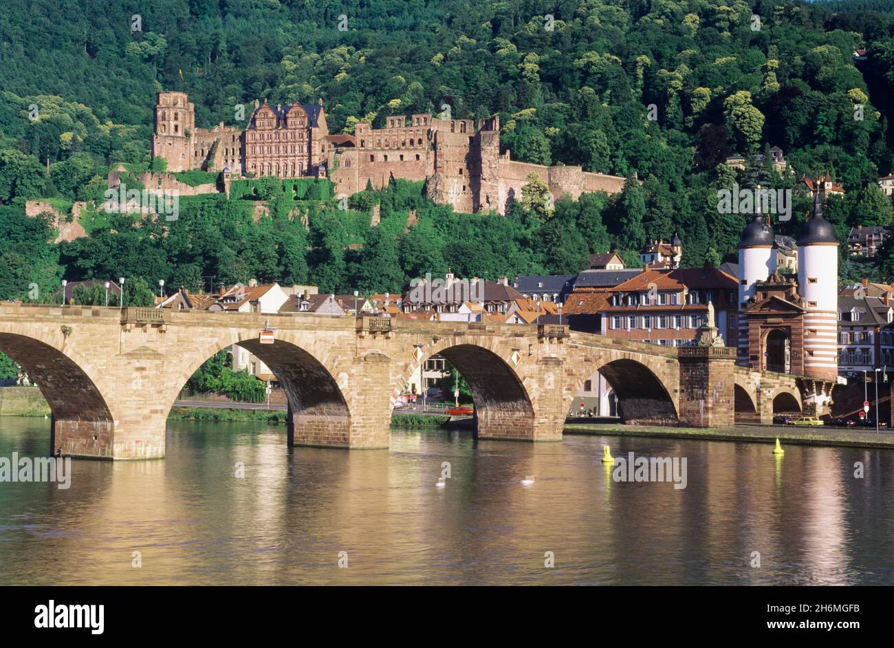 Heidelberger Schloss und Brücke, Heidelberg, Deutschland Stockfoto