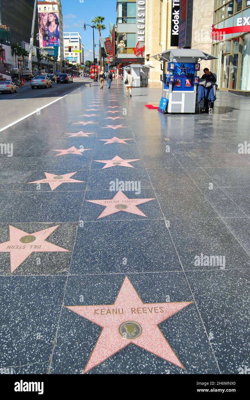 Hollywood Walk of Fame, Hollywood Boulevard, Hollywood, Los Angeles, California, Vereinigte Staaten von Amerika Stockfoto