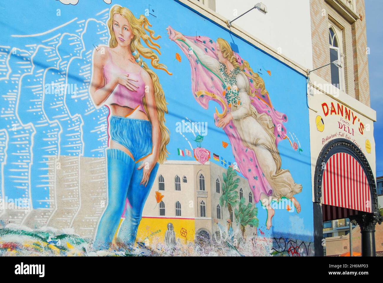 „Venus rekonstituiert“ Wandgemälde von Rip Cronk, Speedway Avenue, Venice Beach, Los Angeles, Kalifornien, Vereinigte Staaten von Amerika Stockfoto