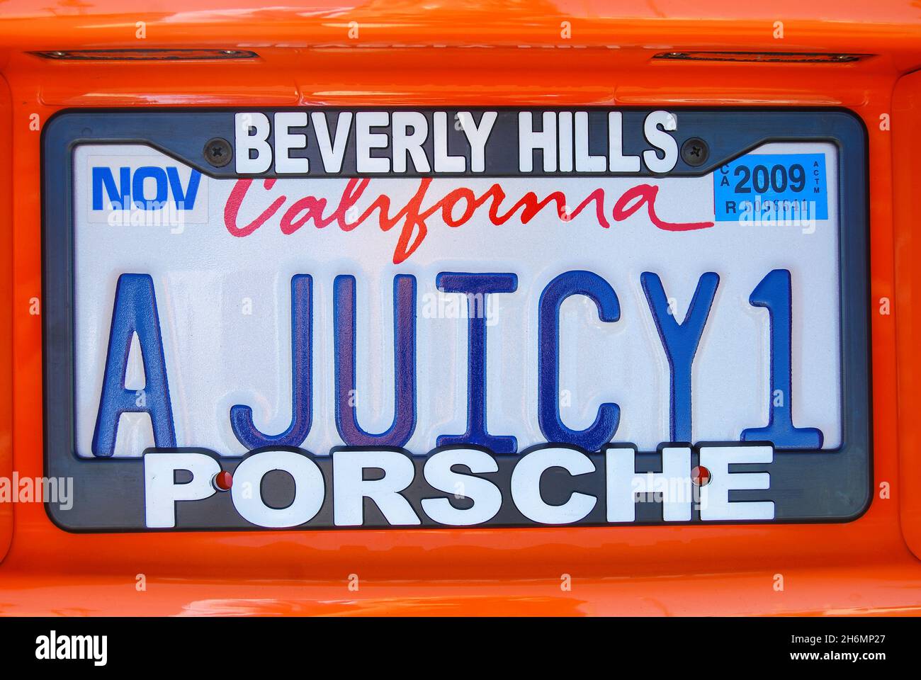 Personalisierte Kennzeichen, Marina del Rey, Los Angeles, California, Vereinigte Staaten von Amerika Stockfoto