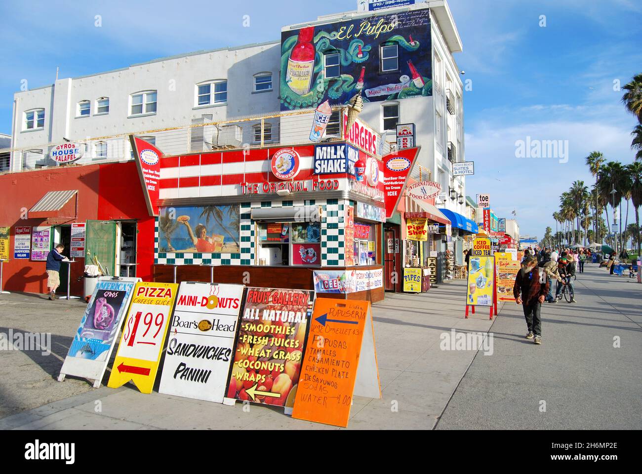 American Burger Diner, Ocean Front Walk, Venice Beach, Los Angeles, Kalifornien, Vereinigte Staaten von Amerika Stockfoto