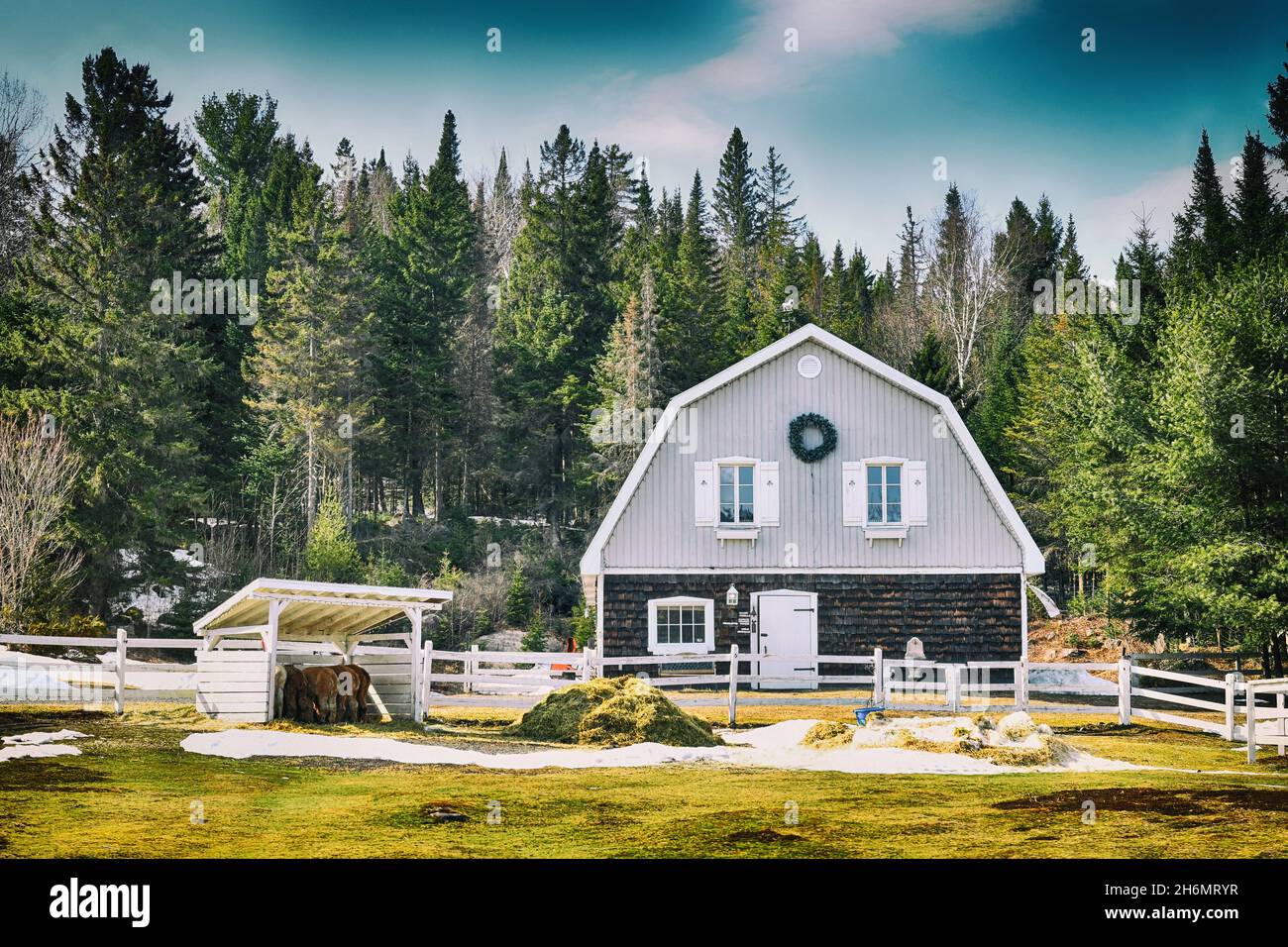 Alte Scheune auf dem Land Stockfoto