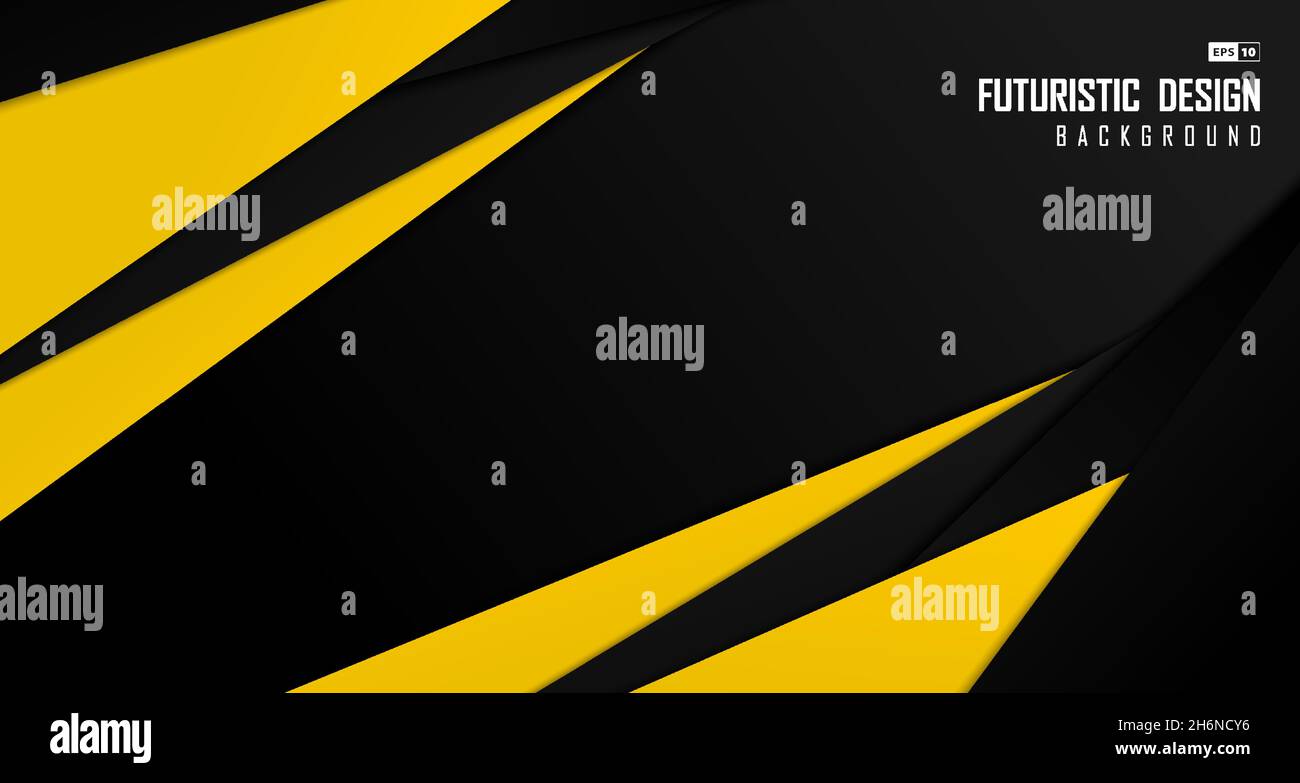 Abstrakte schwarz-gelbe Design-Vorlage der Technologie dekorative Kunstwerk. Überlappung mit dem Kopierbereich des Hintergrunds aus Textpapier. Stock Vektor