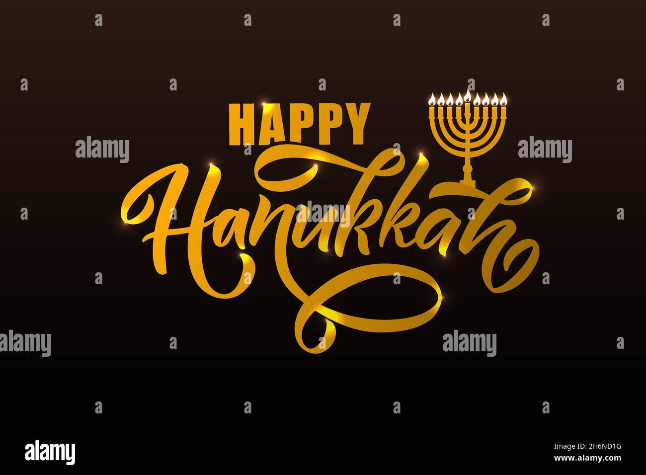 Vektor-Illustration der Schrift Typografie für Chanukka jüdischen Feiertag. Symbol, Abzeichen, Poster, Banner-Signatur Happy Hanukkah. Vorlage für hanukkah Stock Vektor