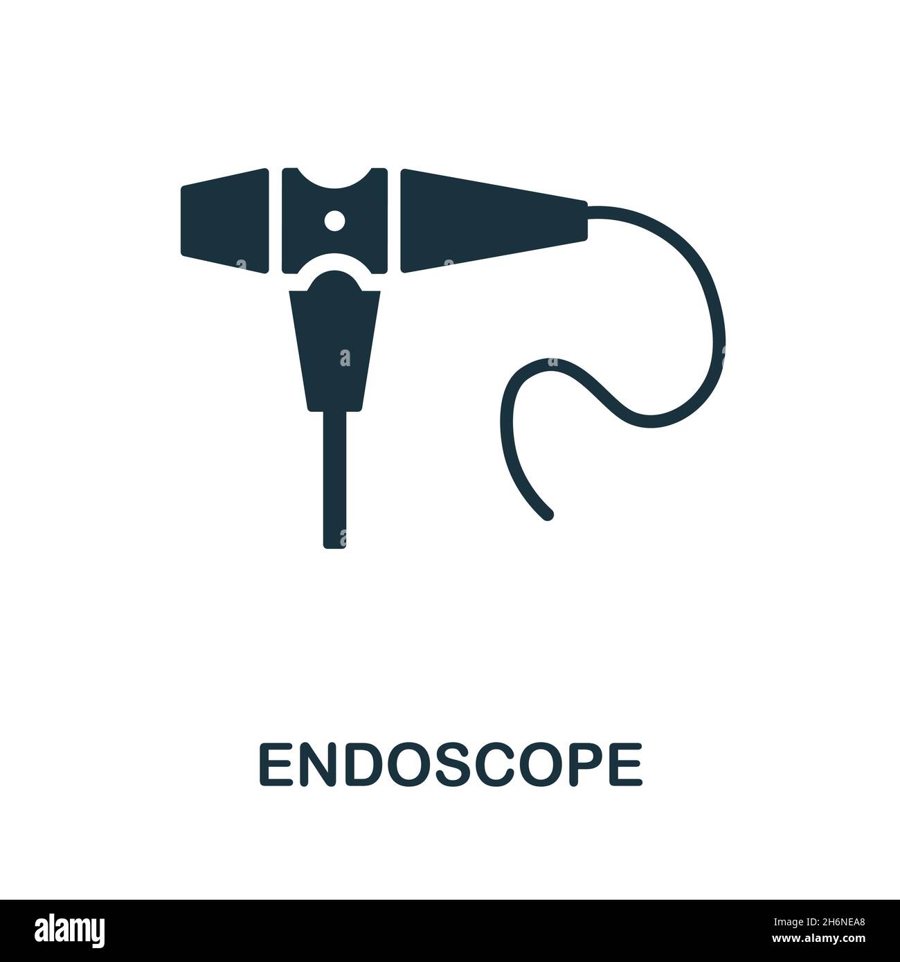 Endoskop-Symbol. Monochromes Schild aus der Sammlung medizinischer Geräte. Creative Endoscope Icon Illustration für Webdesign, Infografiken und mehr Stock Vektor
