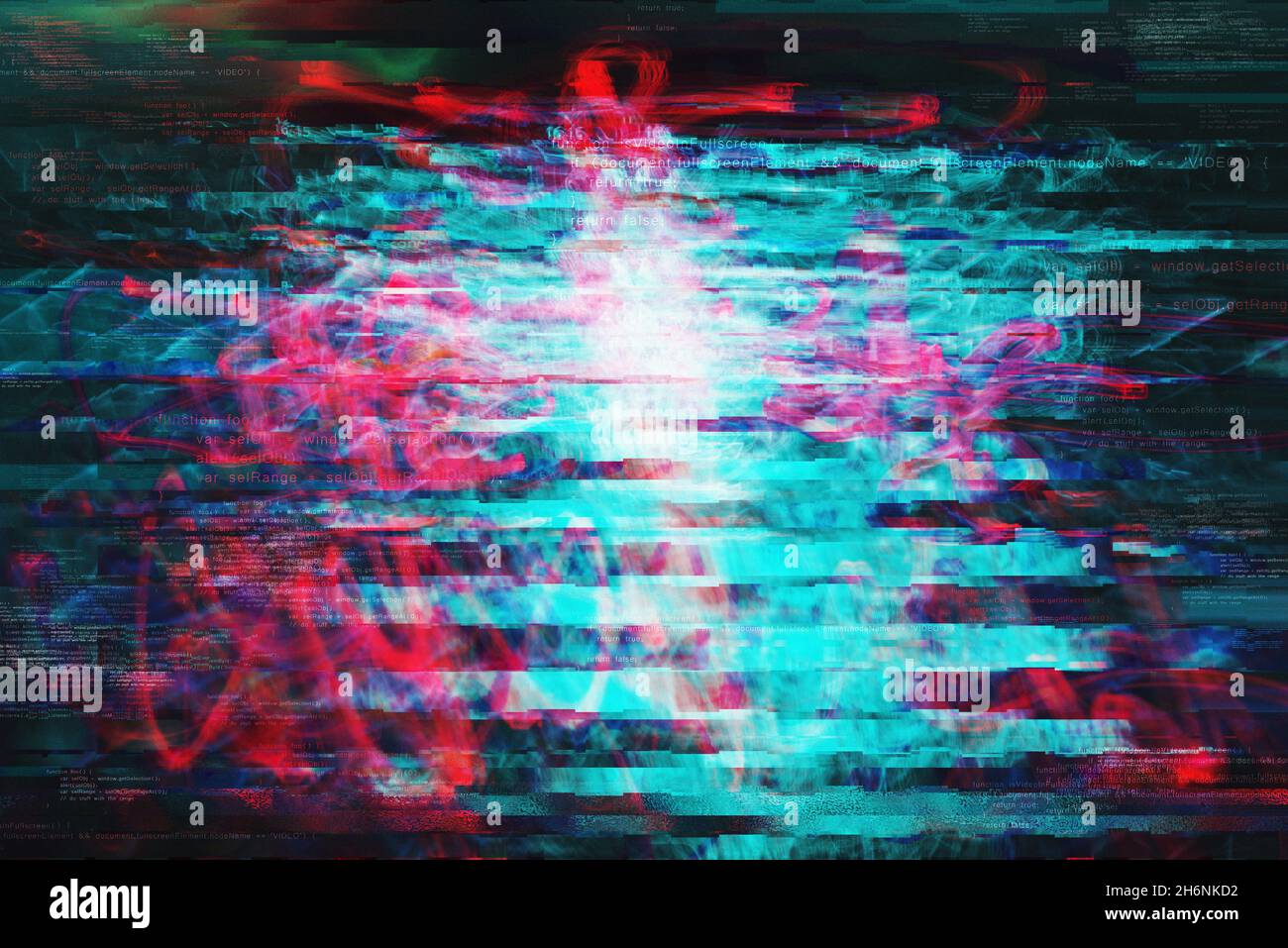 Videotechnologie Störfaktor Hintergrund als Tapete oder technologiebezogenes Grafikdesign Hintergrundelement mit störenden Blöcken und Rauschen Stockfoto