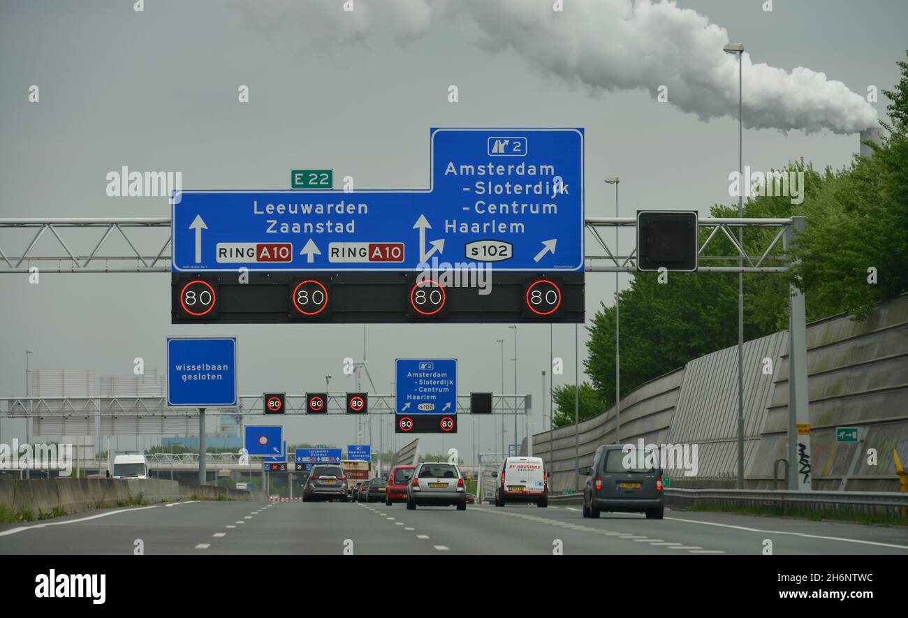 Stadtautobahn, Amsterdam, Niederlande Stockfoto