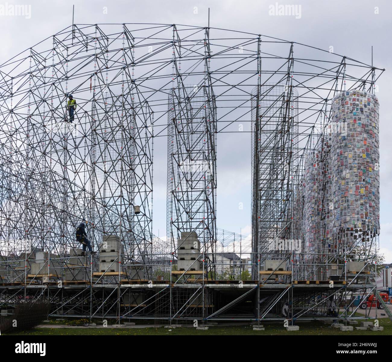 Marta Minujin, das Parthenon der Bücher, der Documenta 14, Friedrichsplatz, Kassel, Hessen, Deutschland Stockfoto