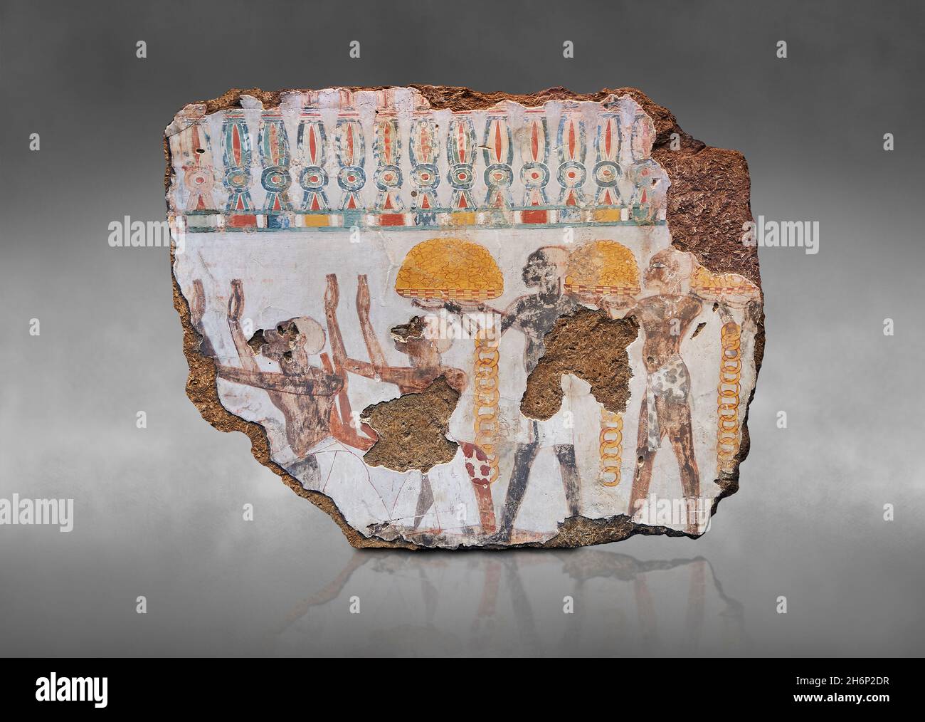 Antike ägyptische Wandkunst Grabmalereien von Afrikanern, die Geschenke präsentieren, Grab von Sobekhotep Theben, um 1400 v. Chr., 18. Dynastie. British Museum EA921. Stockfoto