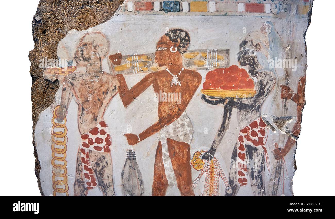 Alte ägyptische Wandkunst Grabmalereien, Grab von Sobekhotep Theben, um 1350BC, 18. Dynastie. British Museum . Stockfoto