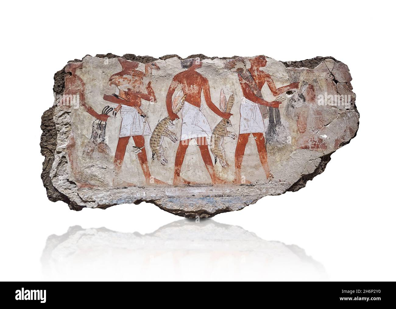 Antike ägyptische Wandkunst Grabmalerei: Opfergaben, Grab von Nebamun Theben, ca. 1350BC, 18. Dynastie. British Museum EA37980. Fragment von Stockfoto