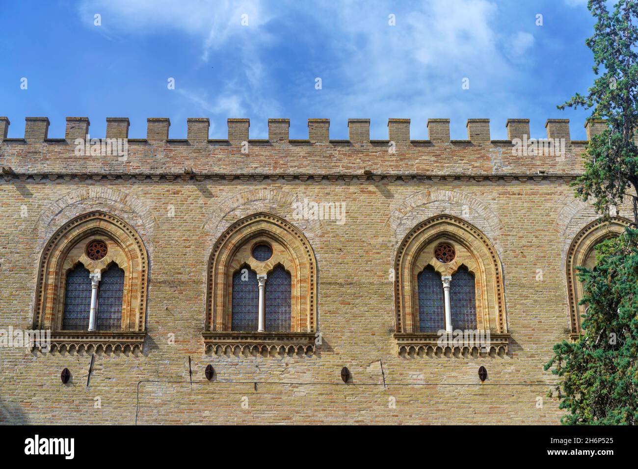Palazzo Malatestiano, mittelalterlicher Palast von Fano, Provinz Pesaro und Urbino, Marken, Italien Stockfoto