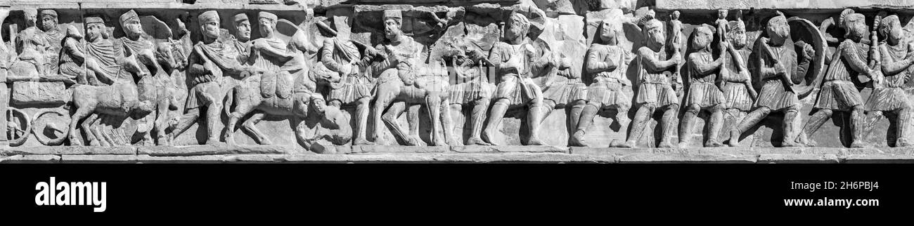 Rom - Detail aus dem Triumphbogen von Konstantin Stockfoto