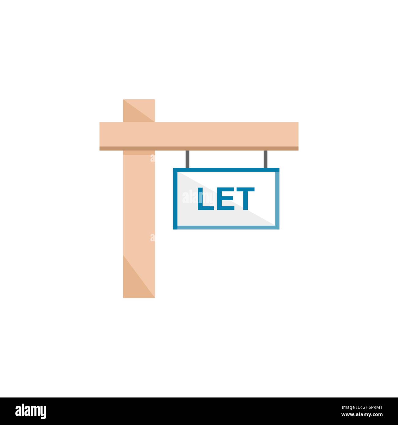 Vektor hängend 'zu lassen' Zeichen von einem Pol mit blauem Text. Verwenden Sie in Ihrer Immobilienagentur Website, für Verkaufsprospekte und Werbung. Stock Vektor