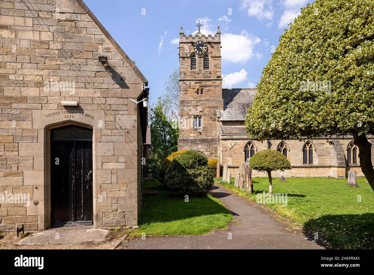 St. Cuthberts Church und Sunday School Room im Upland Village von Allendale Town auf den Pennines, Northumberland, Großbritannien Stockfoto