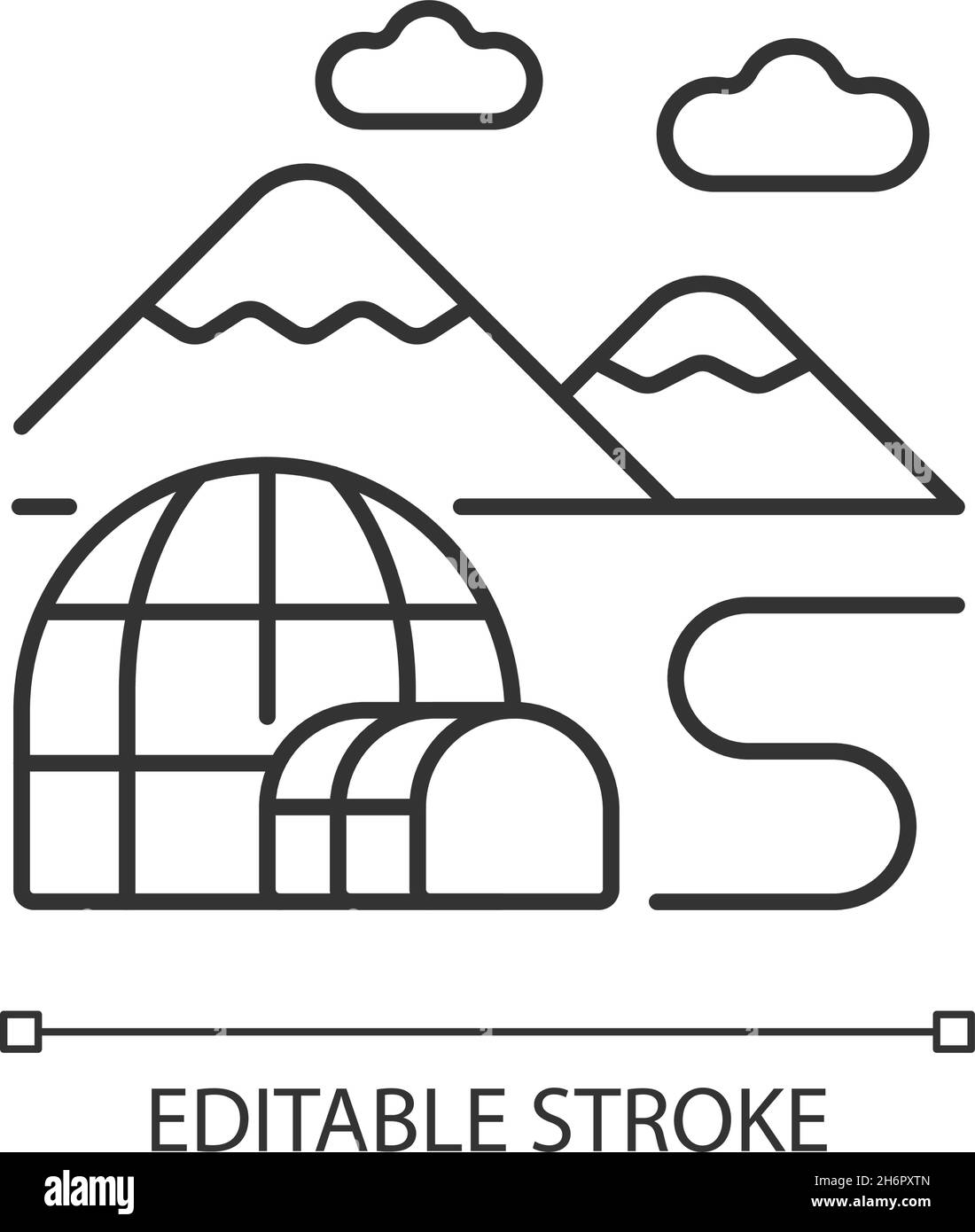 Lineares Tundra-Symbol Stock Vektor