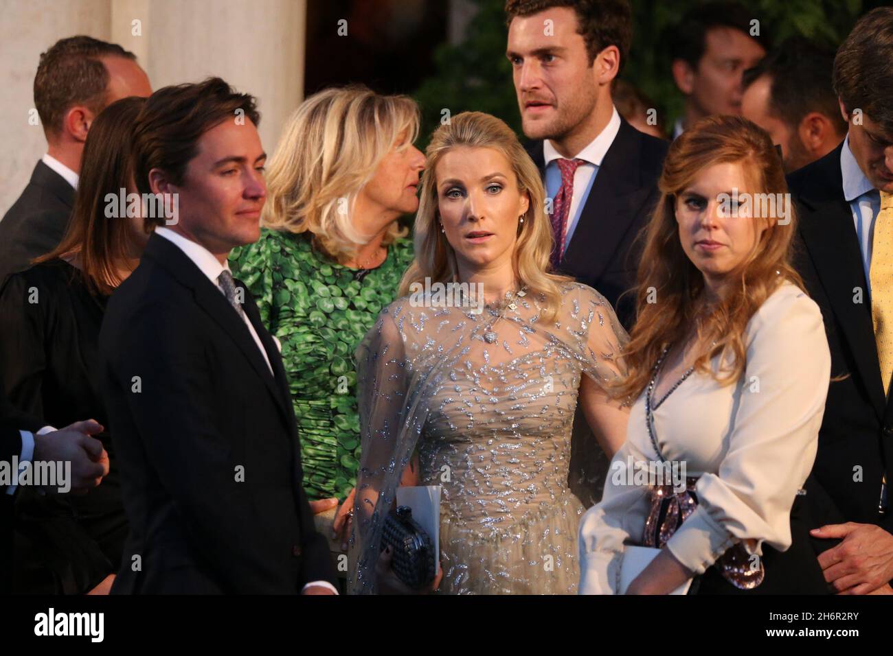 Beatrice von York und Edoardo Mapelli Mozzi. Hochzeit von Prinz Philippos und Nina Flohr, Stockfoto