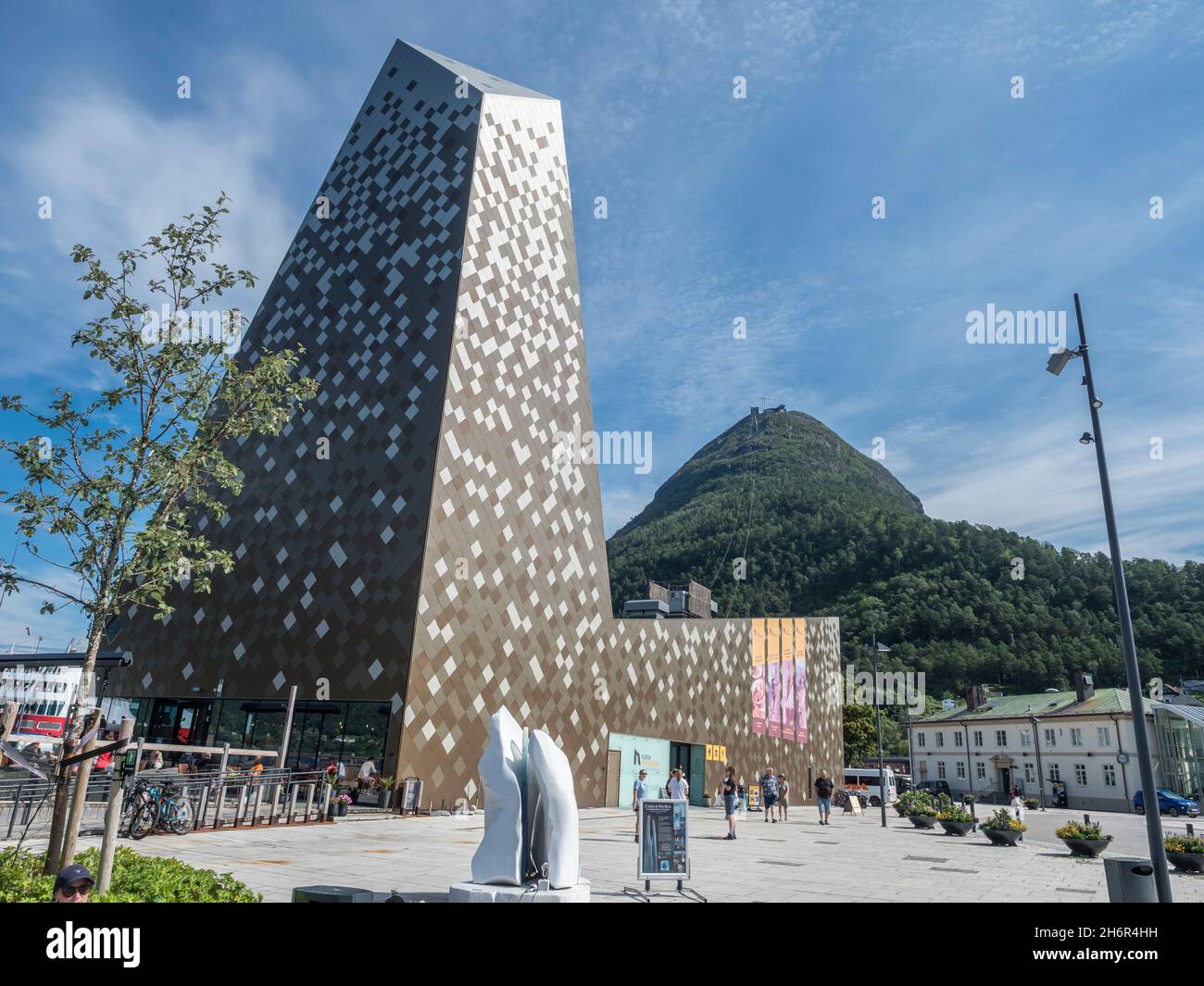 Norwegisches Bergsteigerzentrum, Bergsteigermuseum in Andalsnes, More Og Romsdal, Norwegen Stockfoto
