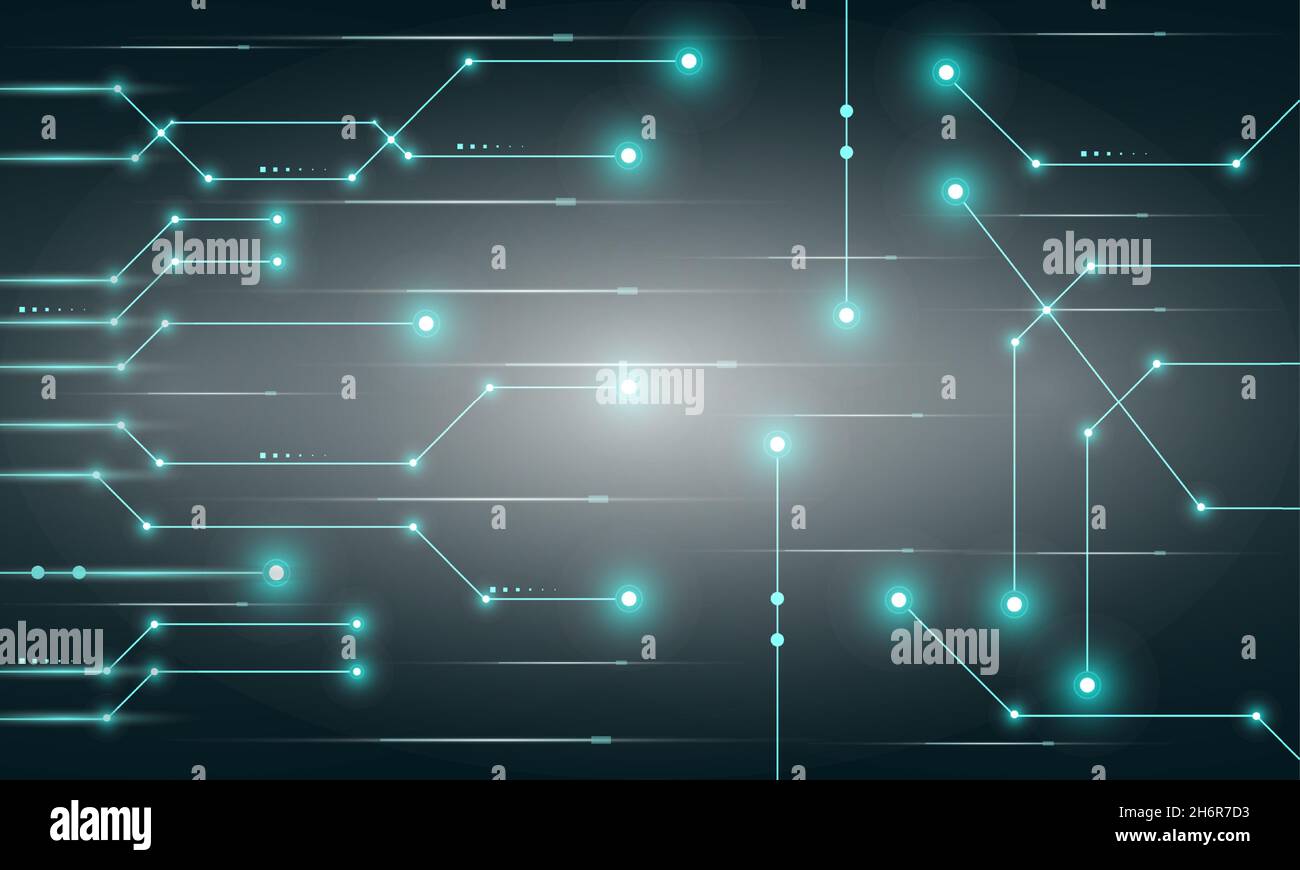 Abstrakt geometrische Hi-Tech-Technologie Verbindungssystem Hintergrund. Vektordarstellung für virtuelle Geschäftskonzepte. Stock Vektor