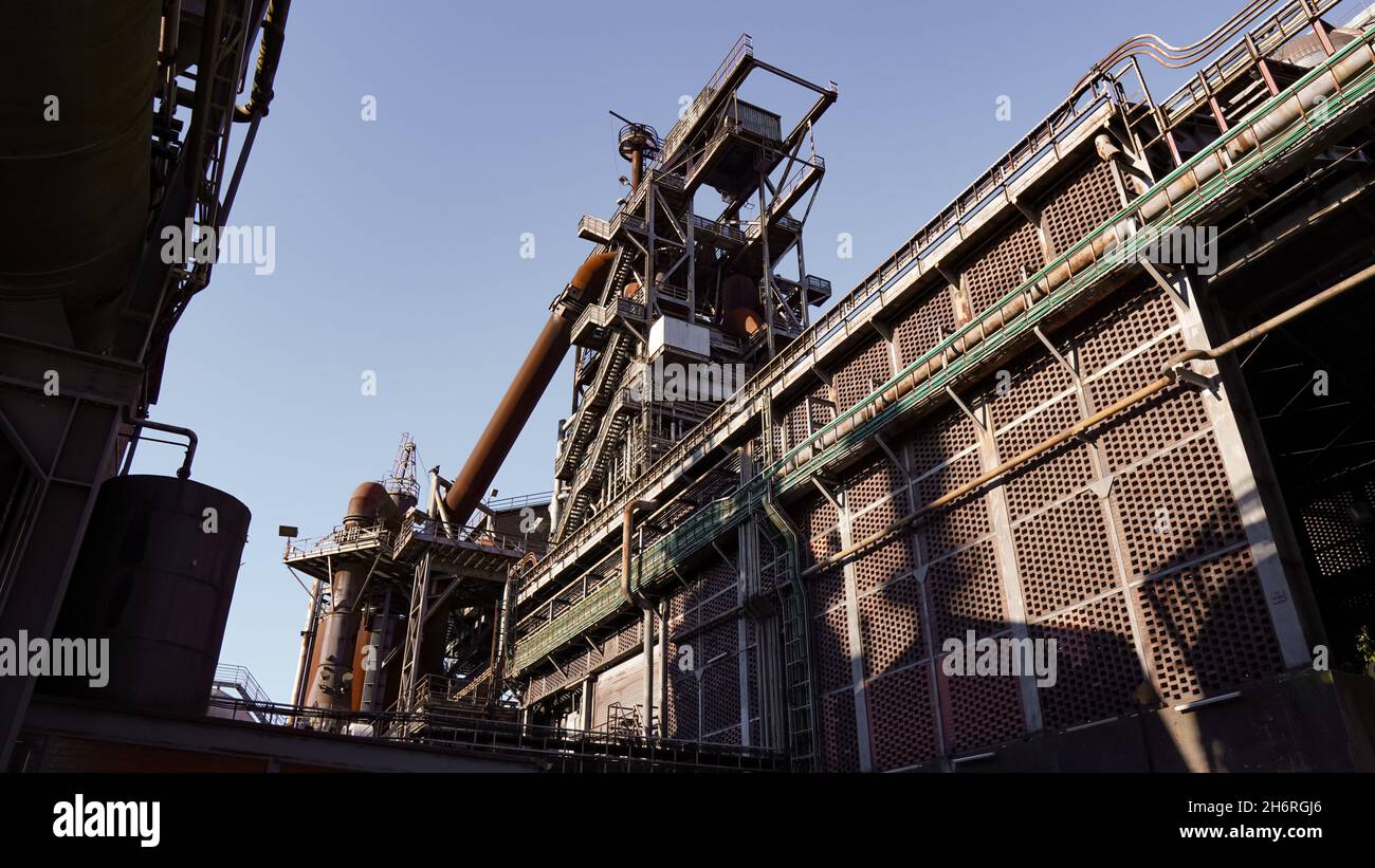 Altes Stahlwerk in duisburg, deutschland Stockfoto