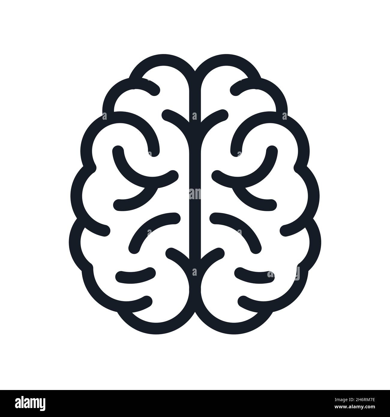 Brain Line Art Symbol Smart Mind Vektor Illustration Symbol Stock Vektor