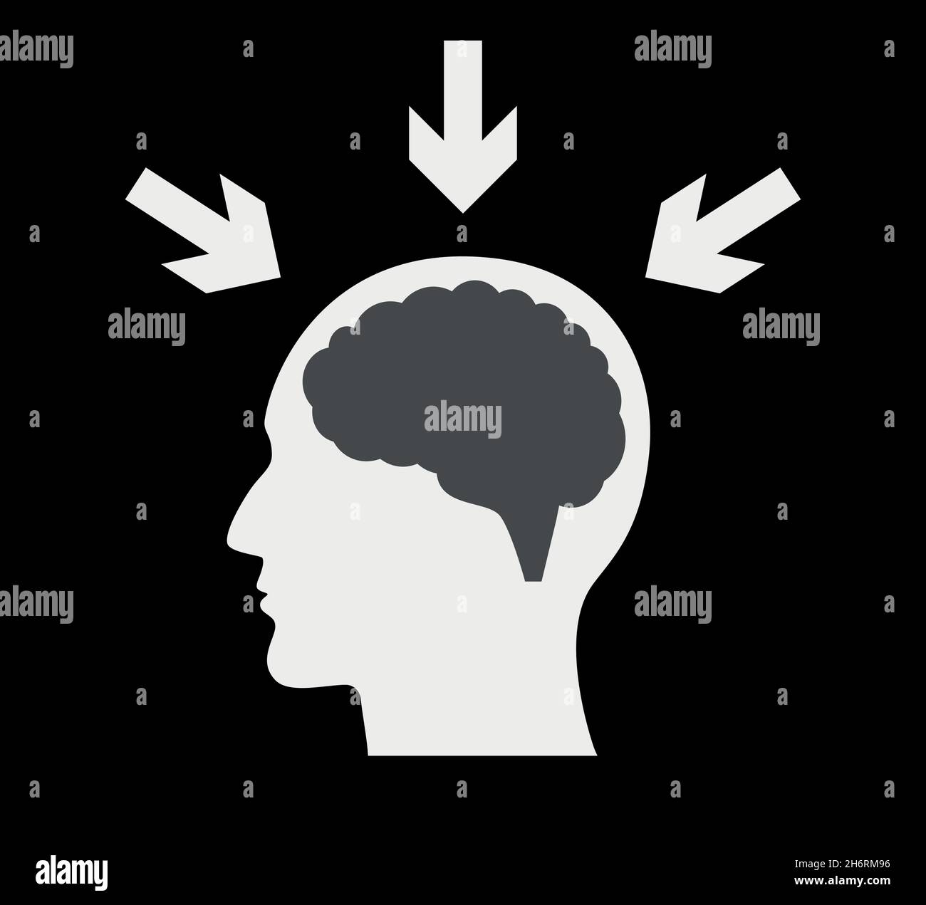Kopf Silhouette mit Gehirn Symbol für Geist Intelligenz und Lernvektor Illustration Symbol Stock Vektor
