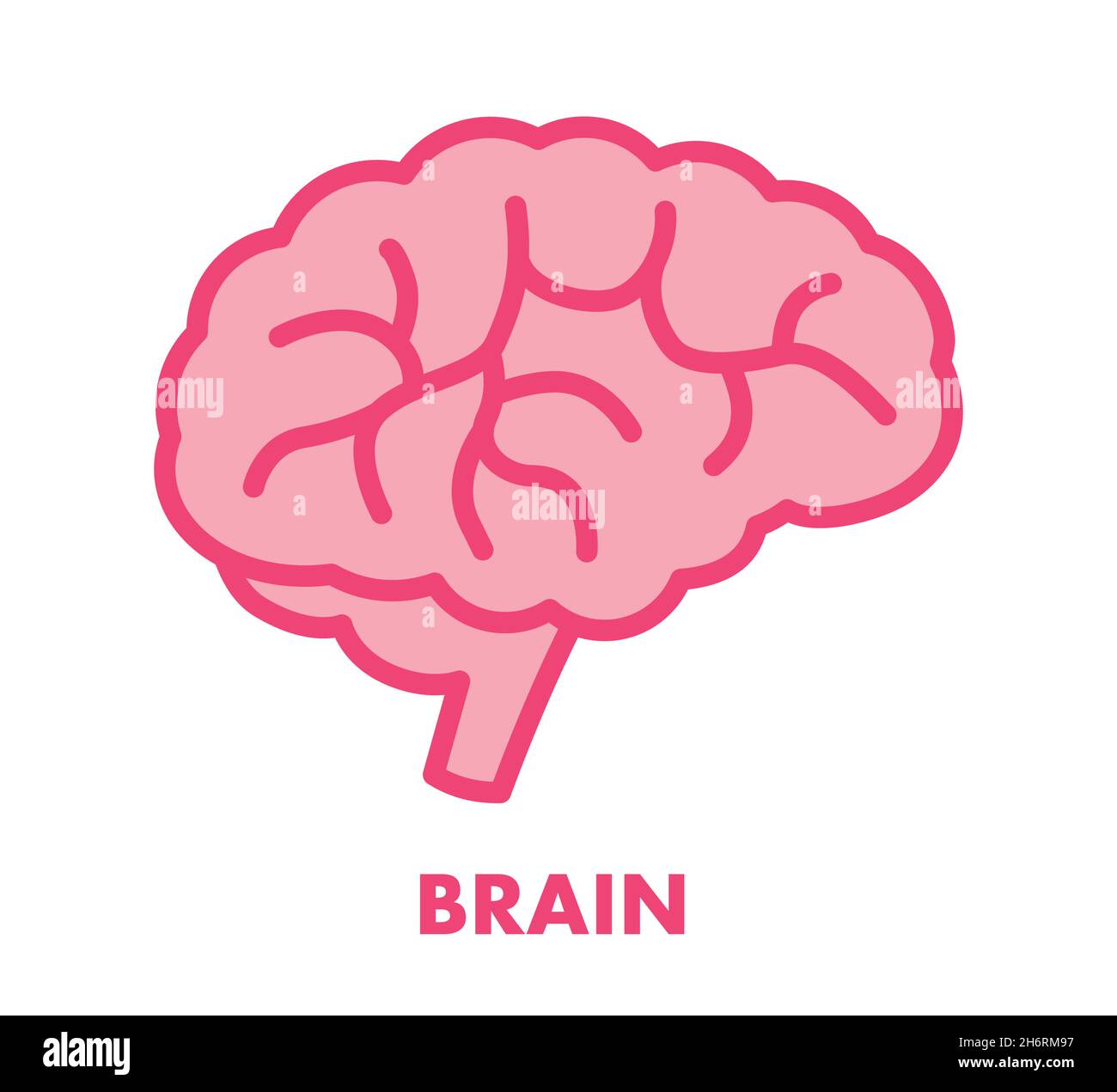 Rosa Gehirn Symbol für Intelligenz oder Brainstorming Vektor Illustration Symbol Stock Vektor