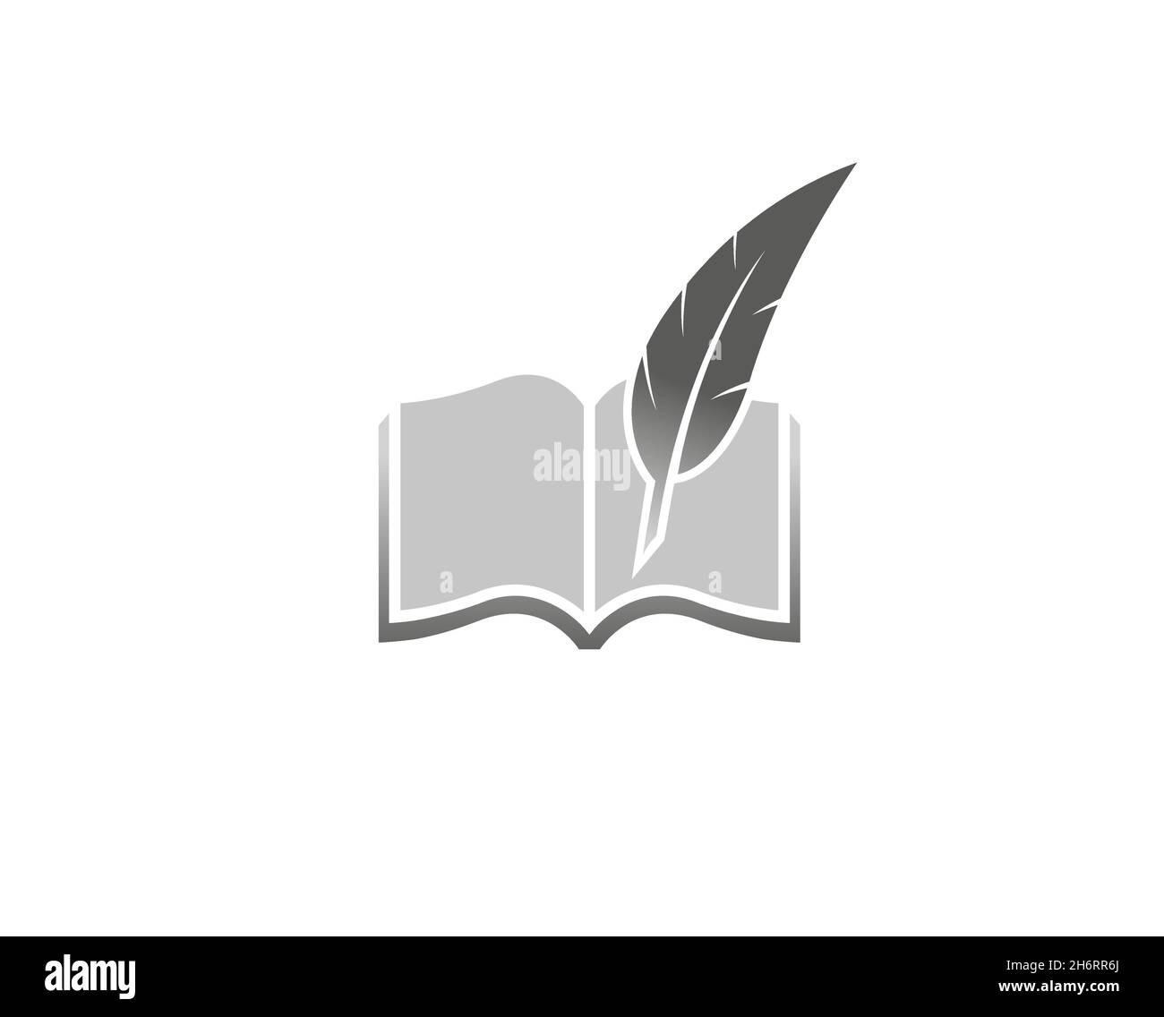 Kreative Abstrakte Buchfedern Logo-Design Vektorsymbol-Illustration Stock Vektor