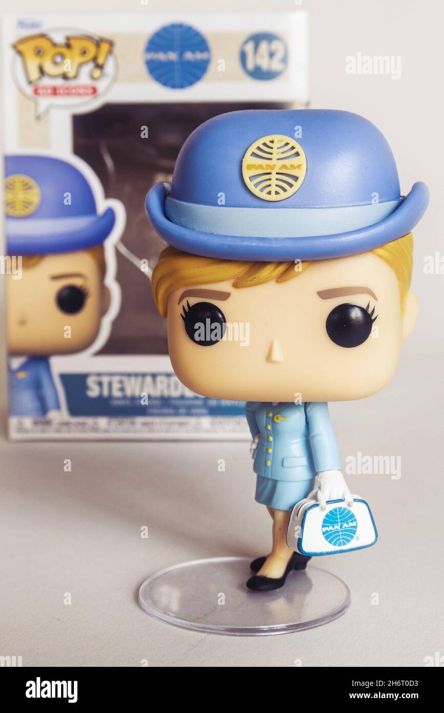 Funko Pan am Stewardess Figur Still Life, USA Stockfoto