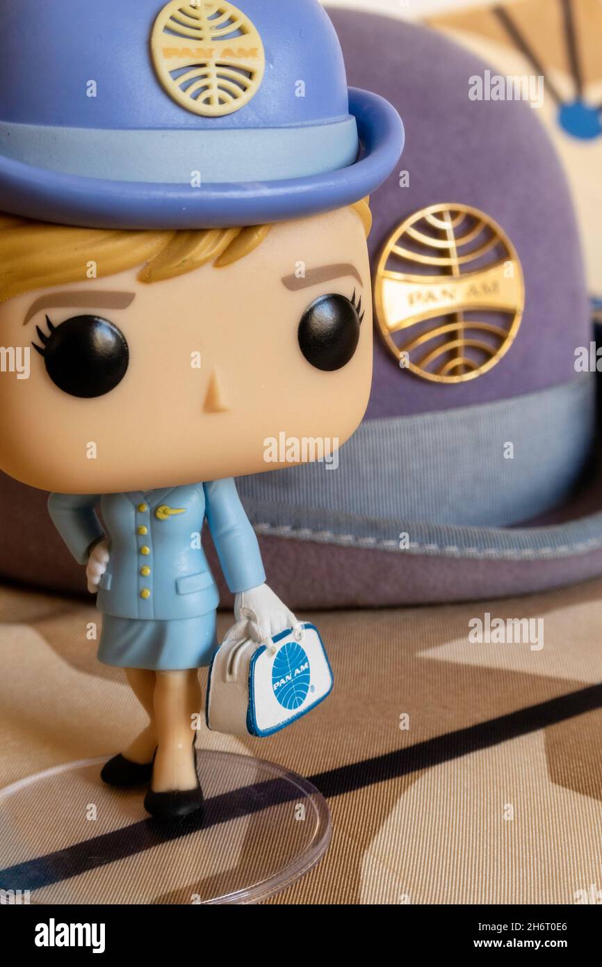 Funko Pan am Stewardess Figur Still Life, USA Stockfoto