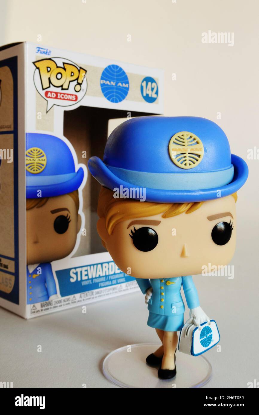 Funko Pan am Stewardess Figur Still Life, USA Stockfoto