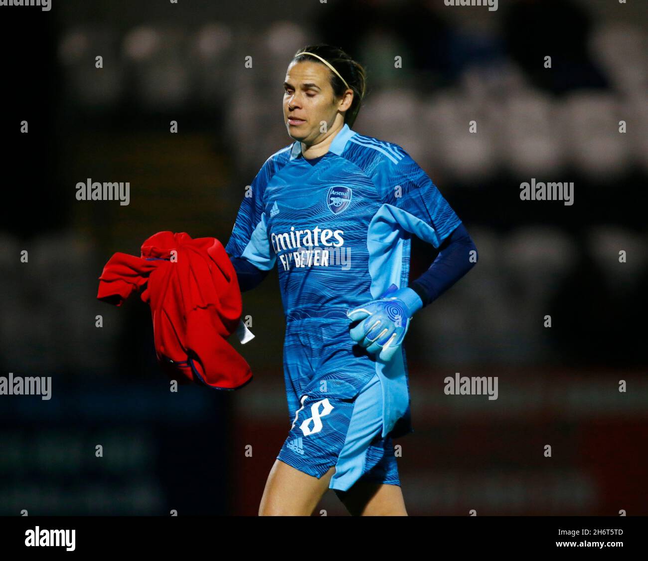 Borehamwood, Großbritannien. November 2021. BOREHAMWOOD, ENGLAND - 17. NOVEMBER : Lydia Williams von Arsenal während der Frauen-Champions-League-Gruppe C zwischen Arsenal Women und HB K¿ge Women at Meadow Park on November 17, 2021 in Borehamwood, England Credit: Action Foto Sport/Alamy Live News Stockfoto