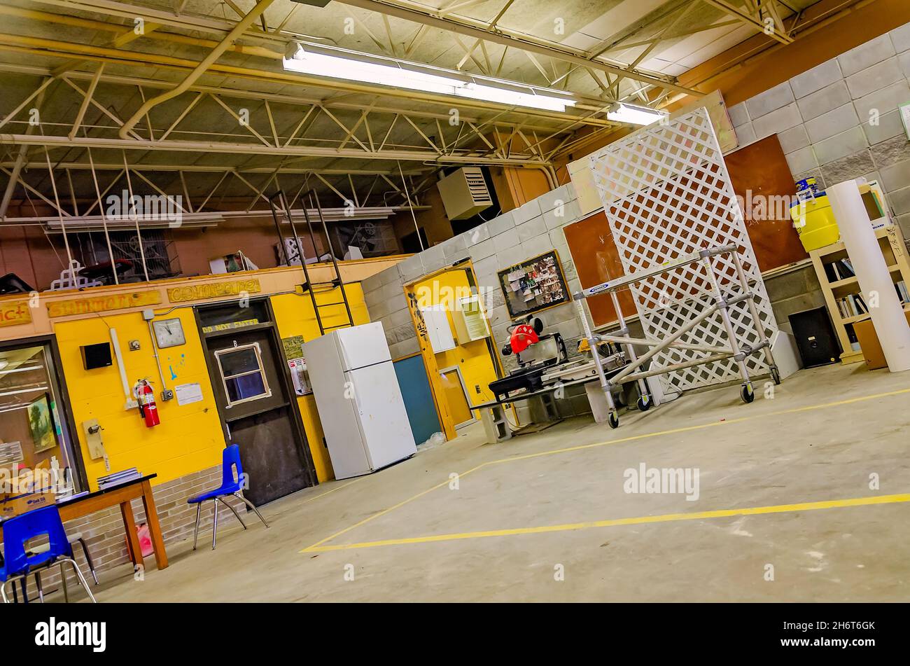 Am 24. Januar 2013 wird in Columbus, Mississippi, eine High School-Shop-Klasse abgebildet. Stockfoto