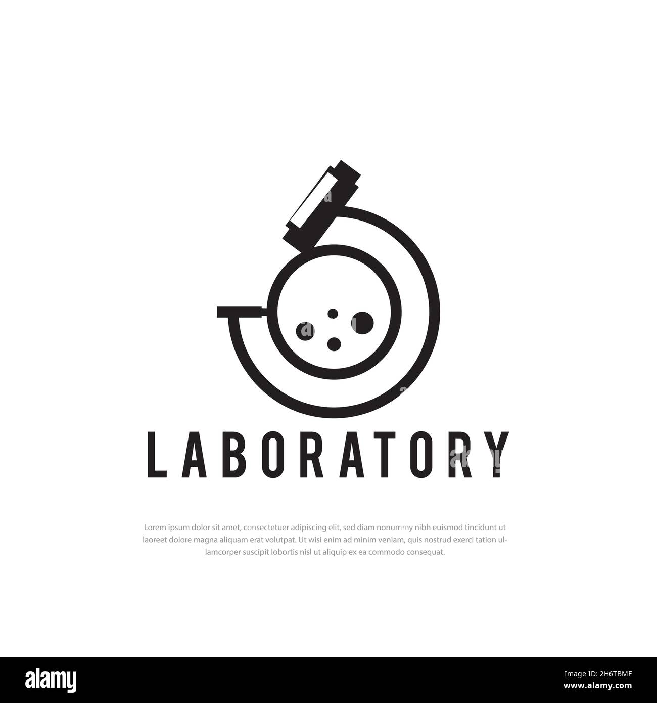 University Science Laboratory Microscope Template Logo, Vektorgrafik in isolierter flacher Ausführung Stock Vektor