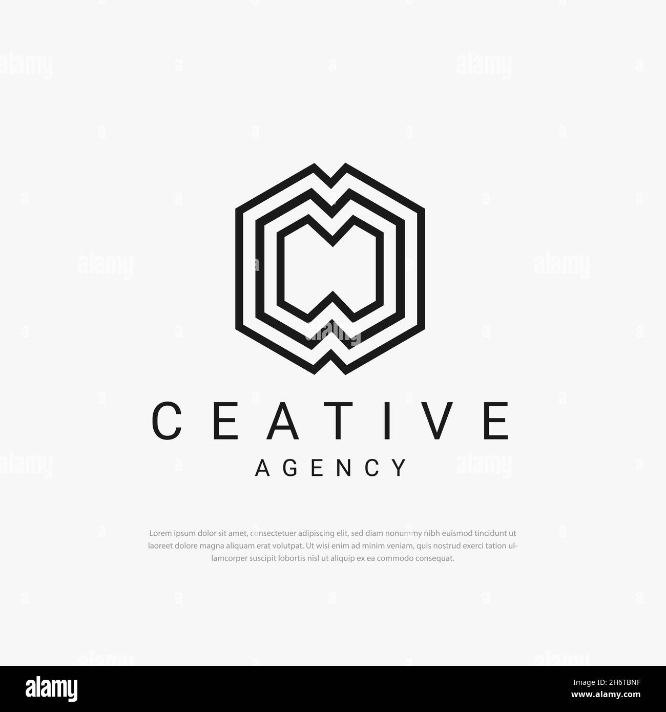 Dreieckiges Vektorlogo, abstraktes geometrisches polygonales Sechseck-Logo. Vektorlogo-Vorlage Stock Vektor