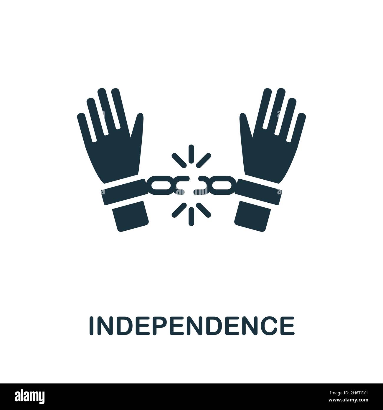 Symbol für Unabhängigkeit. Monochromes Schild aus der Sammlung der  Arbeitsethik. Creative Independence Icon Illustration für Web-Design,  Infografiken und vieles mehr Stock-Vektorgrafik - Alamy