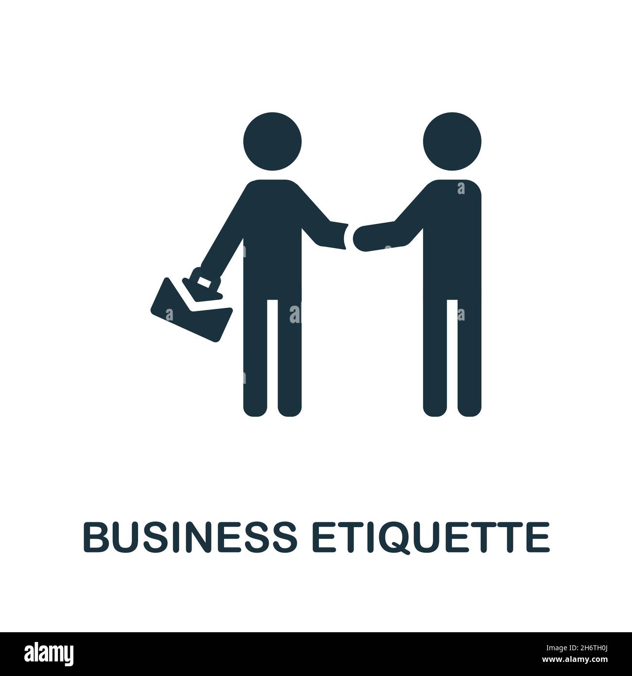 Symbol für geschäftliche Etikette. Monochromes Schild aus der Sammlung der Arbeitsethik. Creative Business Etiquette Icon Illustration für Web-Design, Infografiken und Stock Vektor