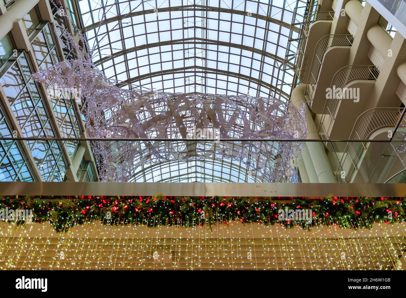 Rentier-Weihnachtsdekoration im Eaton Center-EinkaufsmallNov. 18, 2021 Stockfoto