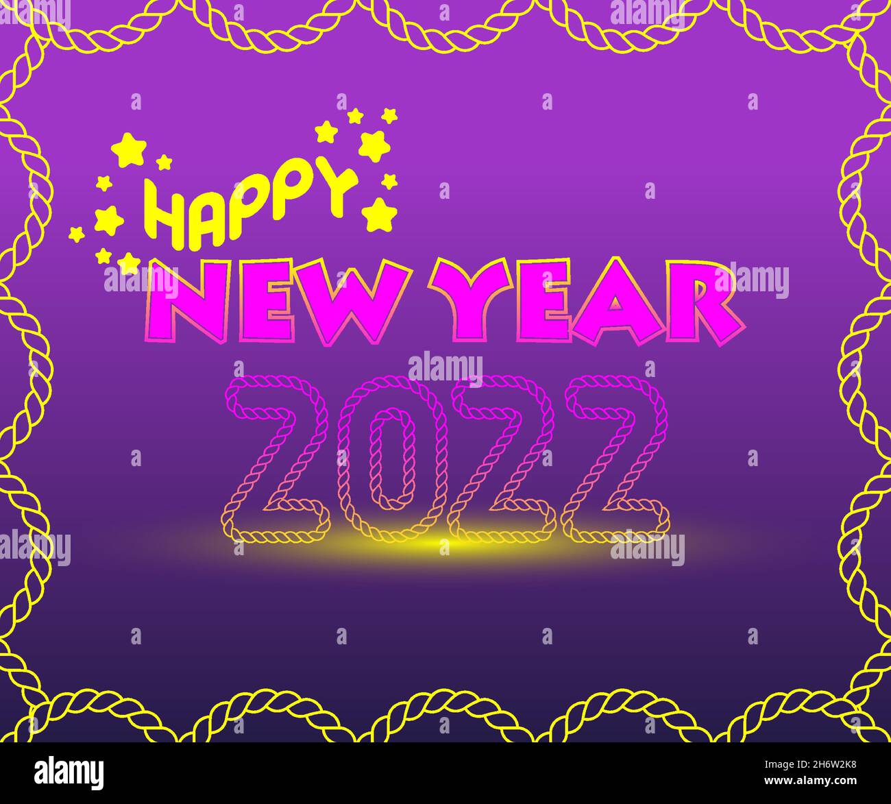 Frohes neues Jahr 2022 Illustration Kette Motiv, ideal für Grußkarten, Poster, Banner, Werbemedien Stock Vektor