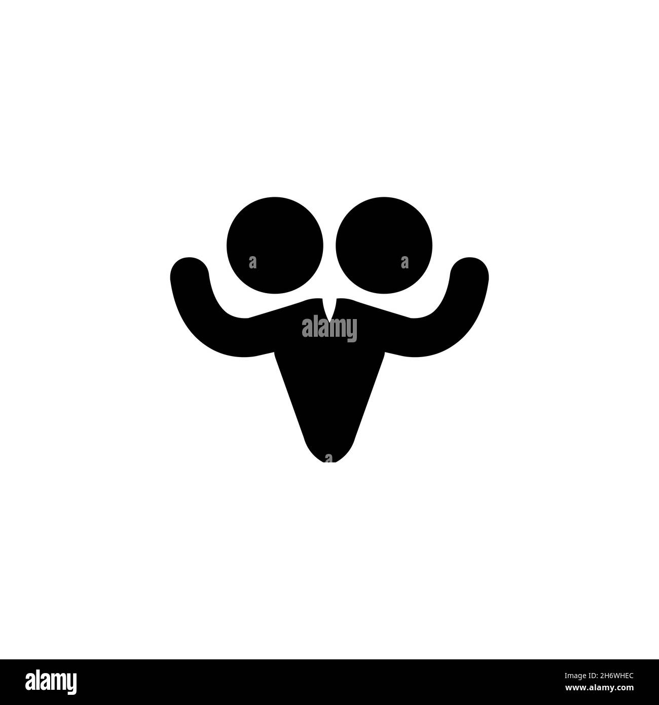 Symbol für zusammengeeinte flache Zwillingssymbole. Einfacher Stil siamesische Zwillinge Krankheit Poster Hintergrund-Symbol. Logo-Design-Element. T-Shirt-Druck. Vektor für Aufkleber. Stock Vektor