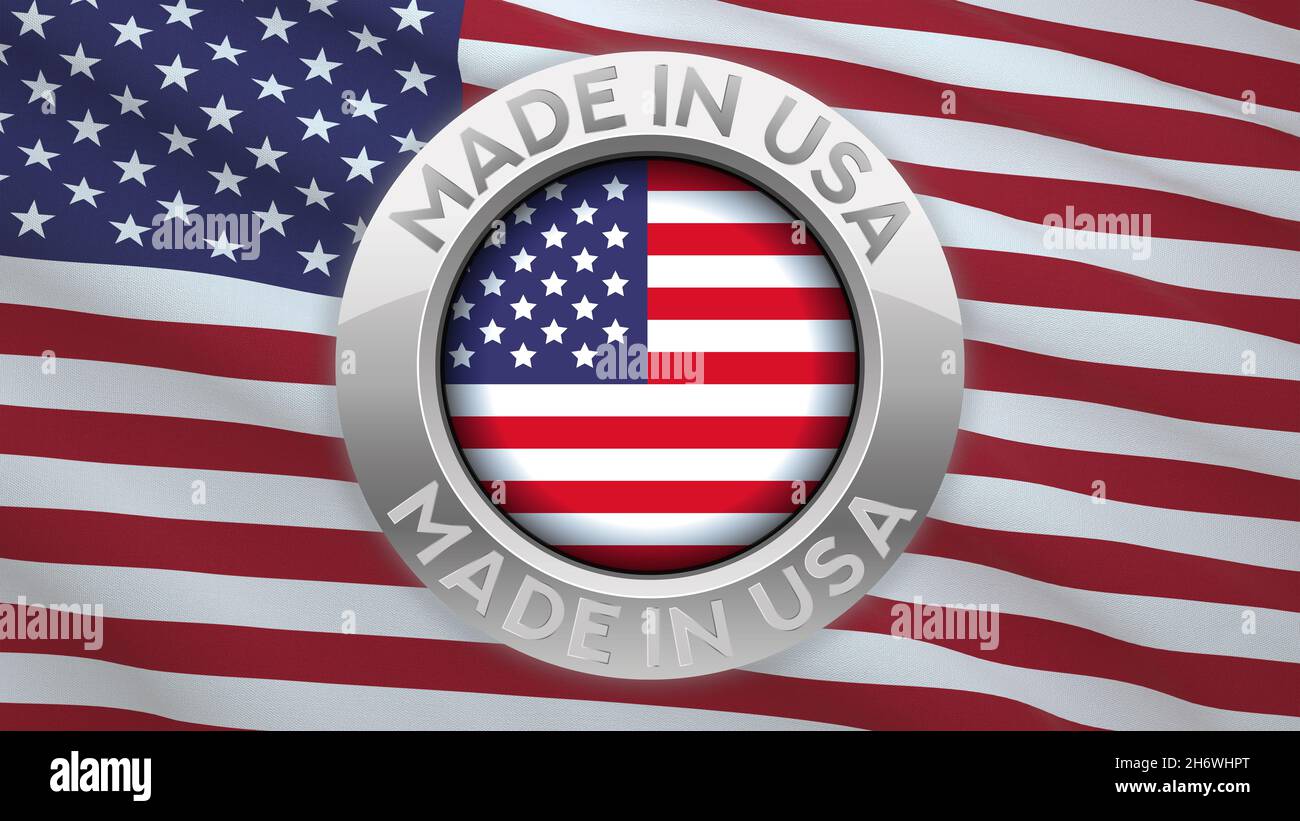 Hergestellt in den usa Stockfoto