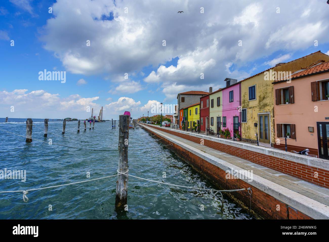 Blick auf die Insel Pellestrina (Venedig) Stockfoto