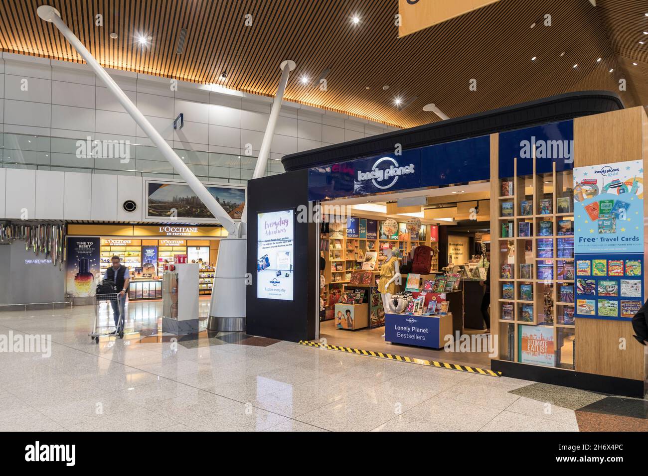 Flughafen mit Lonely Planet Shop, Kuala Lumput, Malaysia Stockfoto