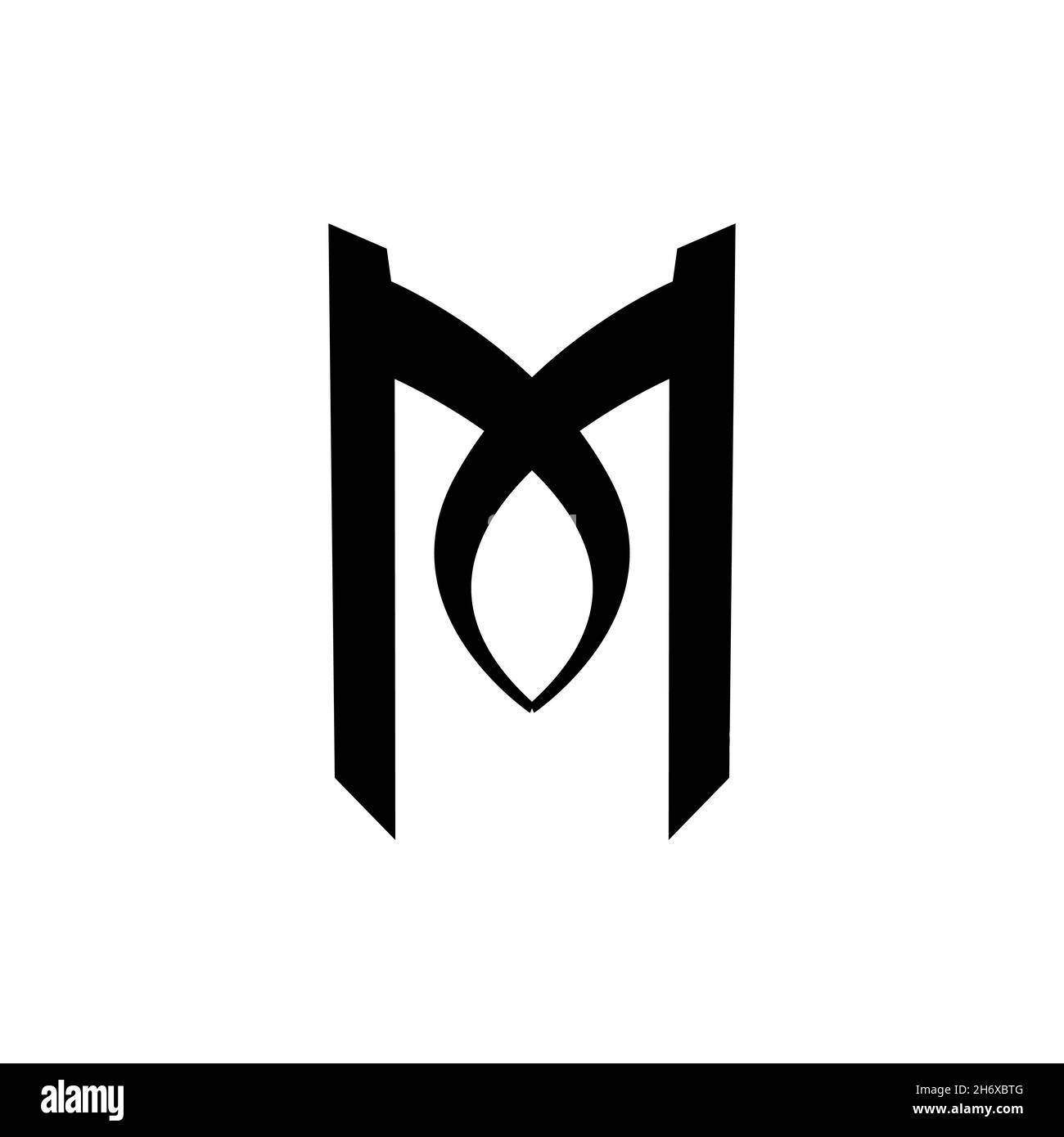 M flaches Symbol. Einfacher Stil M Firmenlogo Symbol. Logo-Design-Element. T-Shirt-Druck. Vektor für Aufkleber. Stock Vektor