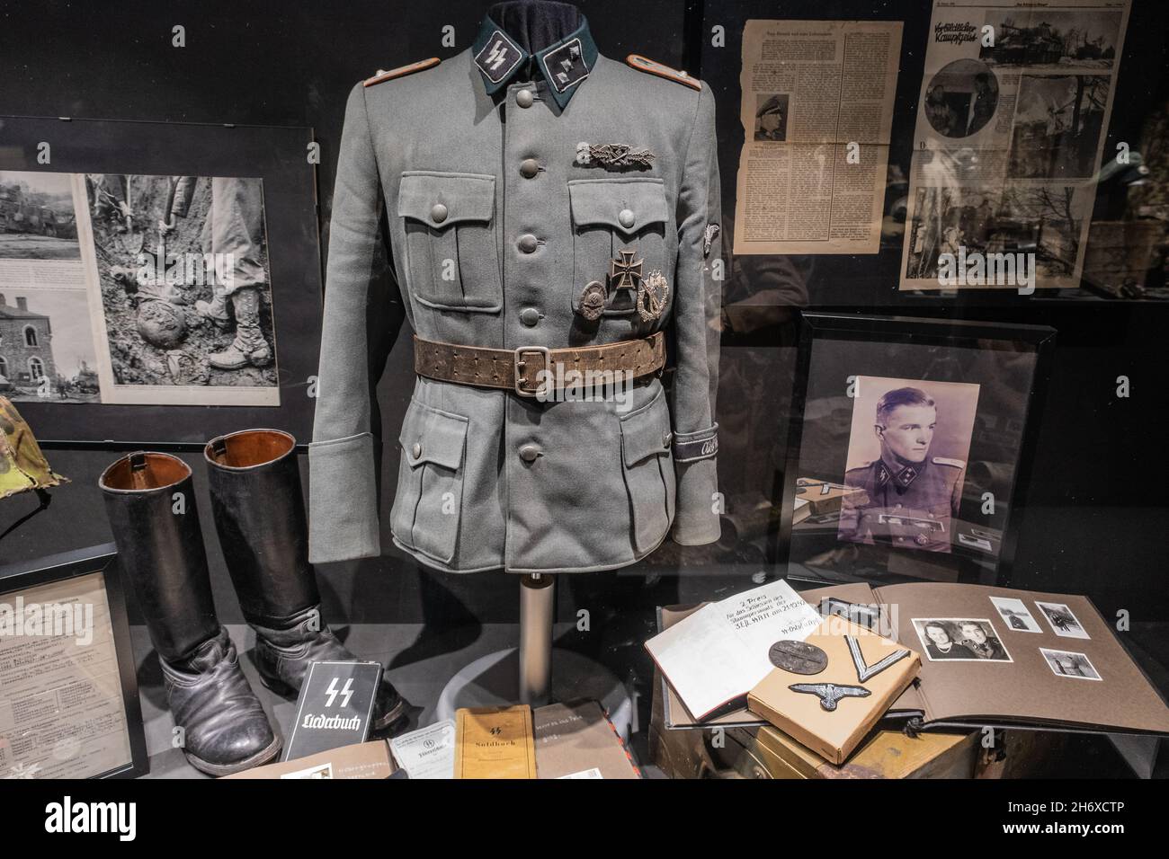 Stoumont, Belgien - 29. Oktober 2021. Historisches Museum Dezember 1944 in La Gleize. Lüttich. Selektiver Fokus Stockfoto