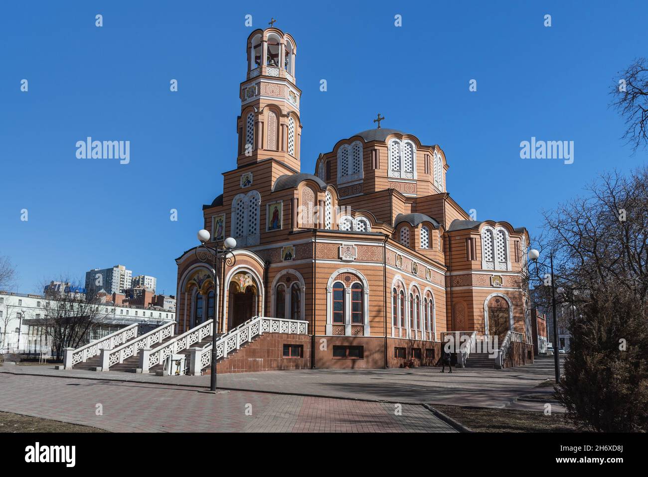 Griechisch-orthodoxe Kirche zum Segen der Muttergottes in Rostow am Don, Russland Stockfoto