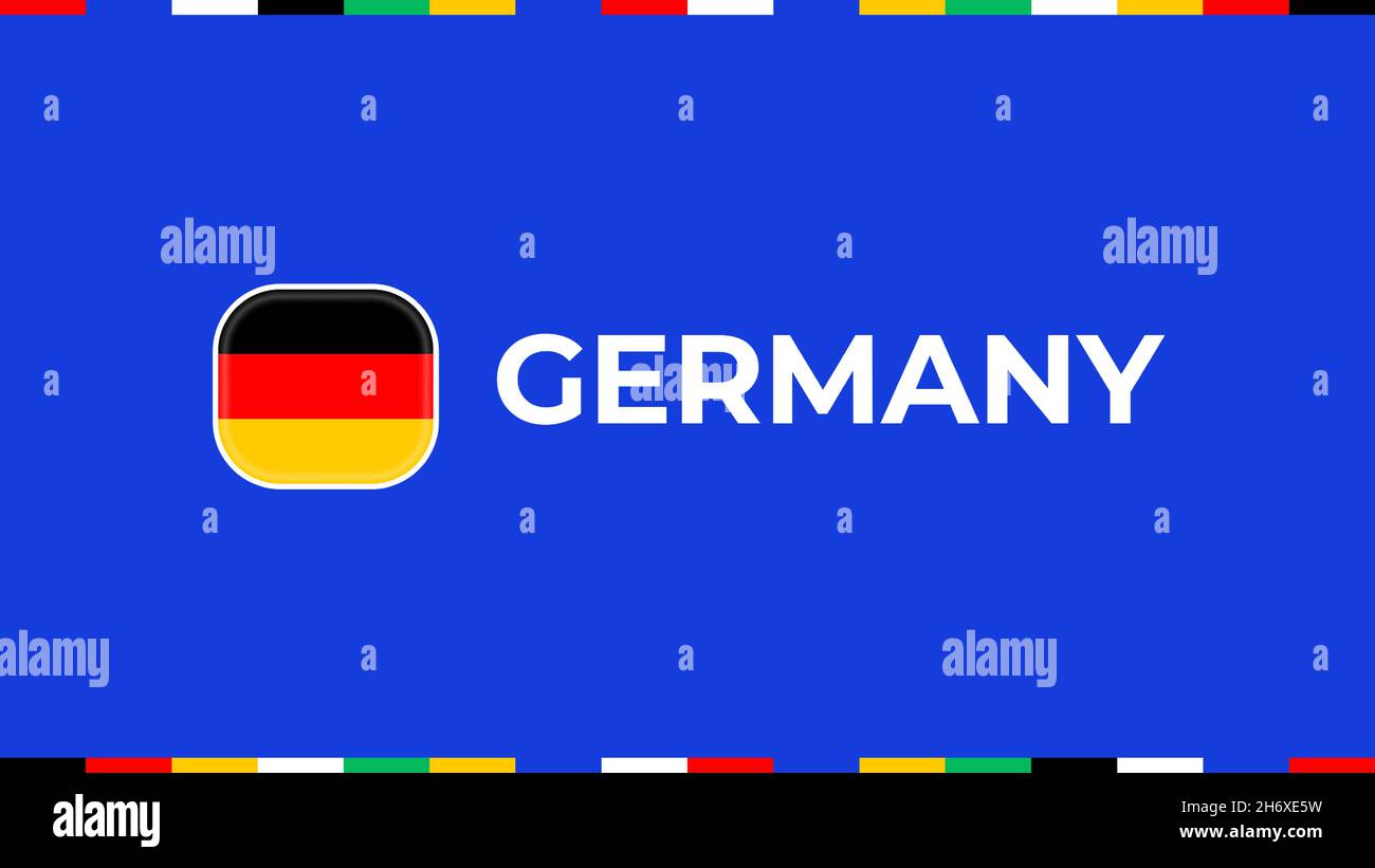 Deutschland Vektor-Flagge. Fußball 2024 Turnier Meisterschaft Endphase. Offizielle Meisterschaft blau Farbe und Stil mit Country Line Flagge. Stock Vektor