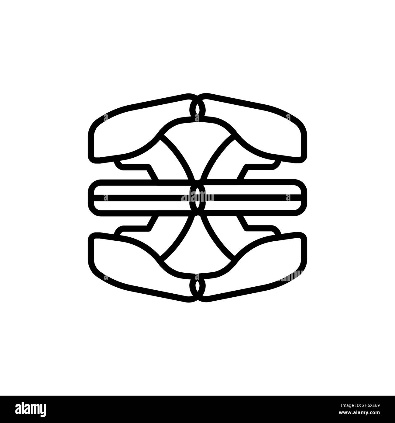 Symbol für flache Trampoline. Einfacher Stil Olympic Sport Poster Hintergrund-Symbol. Logo-Design-Element. T-Shirt-Druck. Vektor für Aufkleber. Stock Vektor